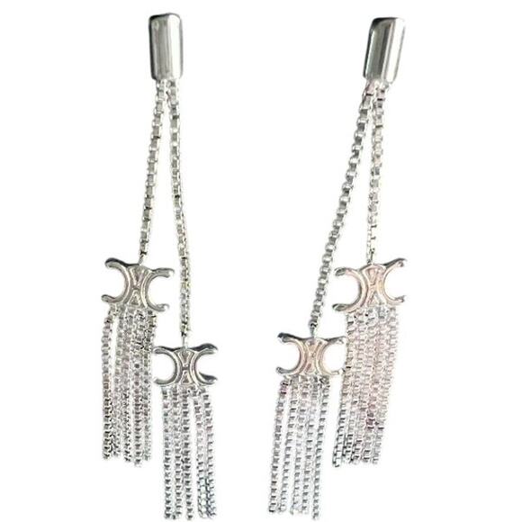Celine Jewelry - Céline Paris Sterling Silver Dual Tassel Earrings (CEXX016)